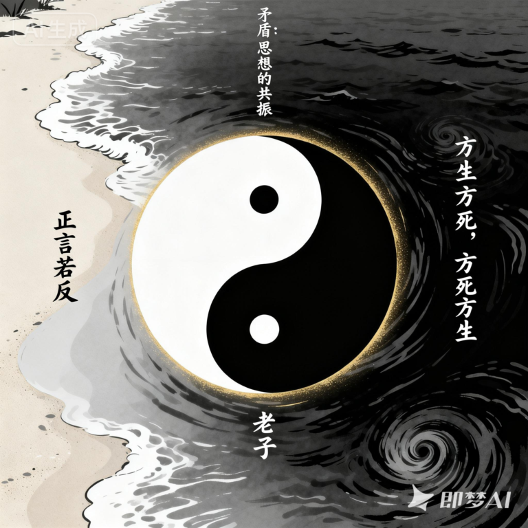 真正的矛盾并非逻辑的短路，而是思想的共振。它如同太极图中的阴阳鱼，在黑白交织间勾