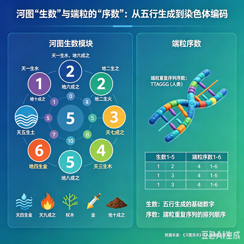 河图生数与端粒序数